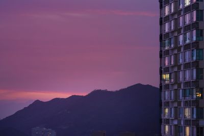 Silhouette buildings against sky during sunset