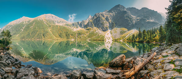 Panoramic view of mountains against sky