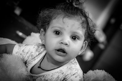 Close-up portrait of cute baby