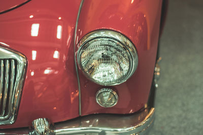 High angle view of old-fashioned car on road