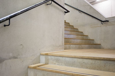 Low angle view of spiral staircase in building