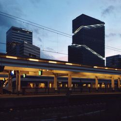 Railroad tracks in city