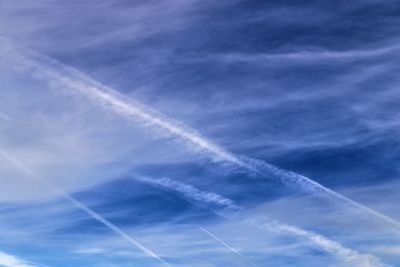 Low angle view of vapor trail in sky