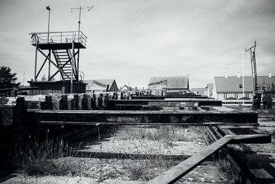 Industrial buildings against the sky