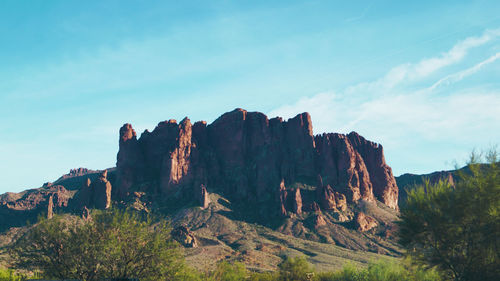 Panoramic view of rocky mountains against sky