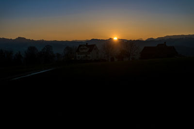 Scenic view of landscape at sunset