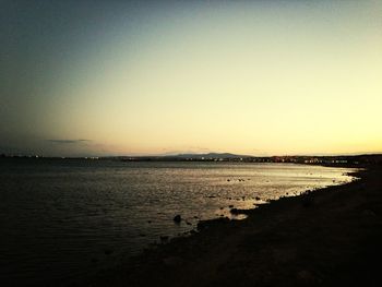 Scenic view of sea at sunset