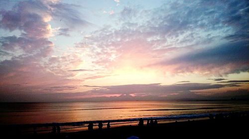 Scenic view of sea at sunset