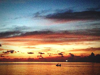 Scenic view of sea at sunset