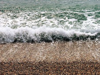 Waves rushing towards shore