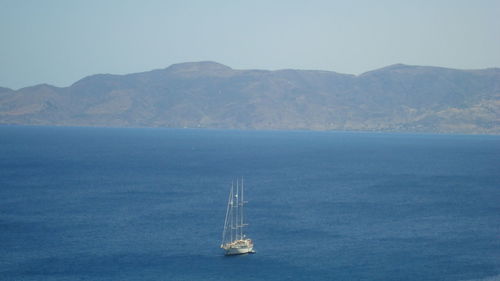 Boat sailing in sea