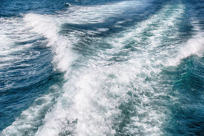 High angle view of wave in sea