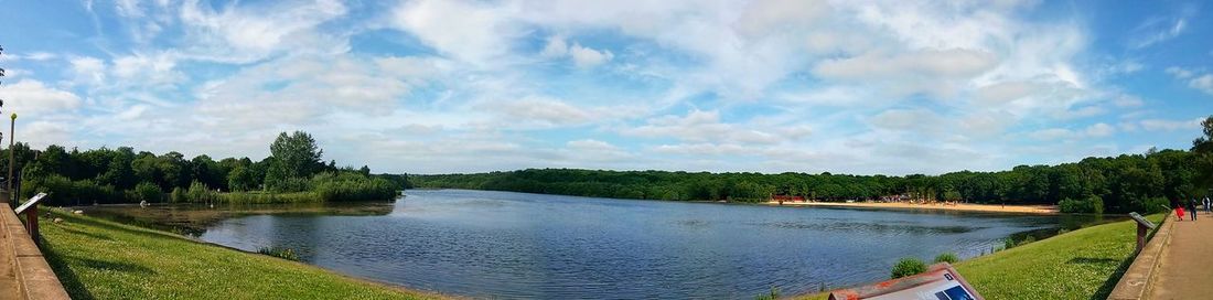 Panoramic view of river against sky