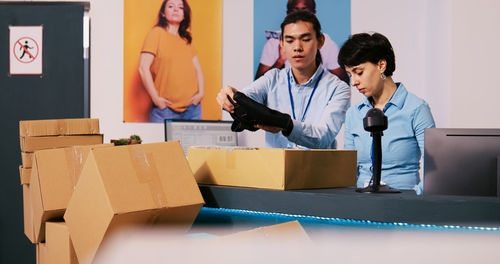 Portrait of business colleagues working in office