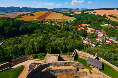 High angle view of townscape