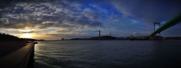 Scenic view of sea at sunset