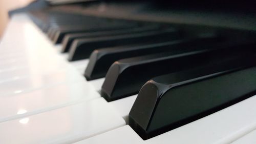 Close-up of piano keys