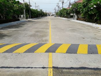 Surface level of zebra crossing on road