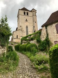 Low angle view of historic building against sky