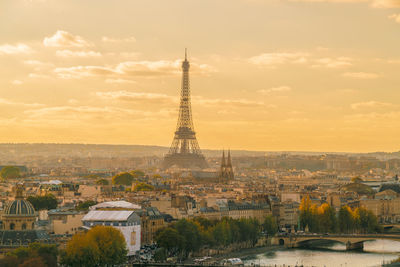 Eifel tower seen from square de la tour saint-jacques