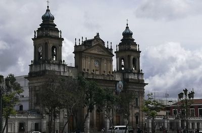 View of town square against sky