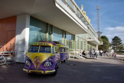 Cars on road against buildings