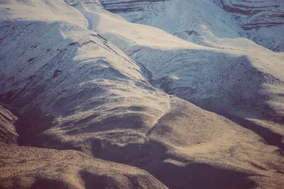 High angle view of rock formations on landscape