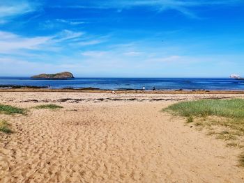 Scenic view of beach against sky