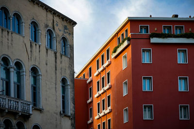 Low angle view of buildings in city