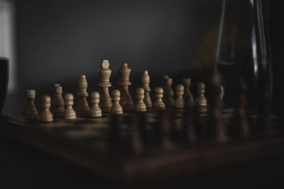 Close-up of chess pieces
