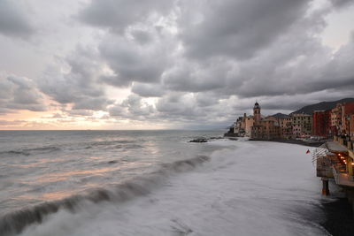 Seastorm in camogli. golfo paradiso. liguria. italy