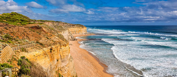 Scenic view of beach against sky