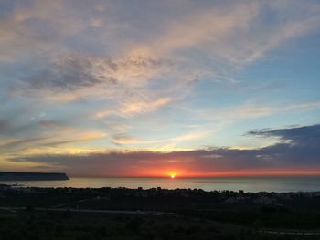 Scenic view of landscape against sky during sunset