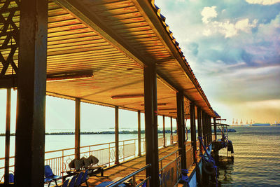 Pier over sea against sky