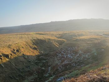 Scenic view of landscape against clear sky