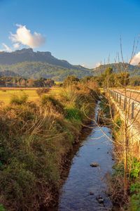 Scenic view of land against sky