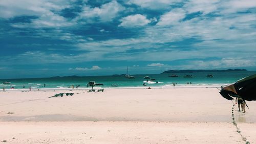 Scenic view of beach against sky