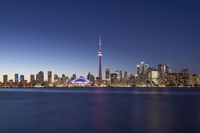 Toronto s skyline at dusk as seen from centre island