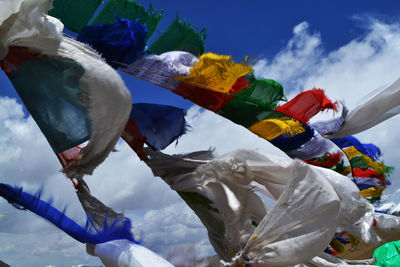 Low angle view of built structure against blue sky