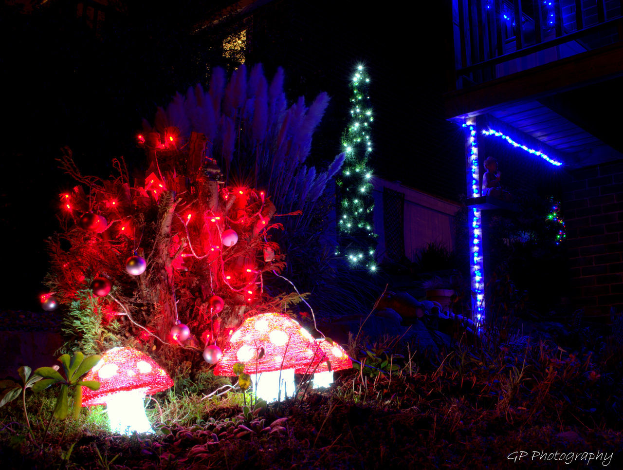 VIEW OF ILLUMINATED LIGHTS AT NIGHT