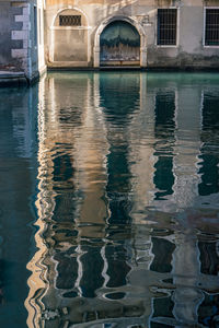 Reflection of building in canal