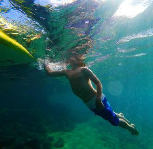 Man swimming in sea