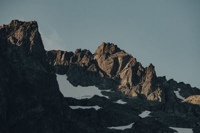 Rock formations on landscape against clear sky