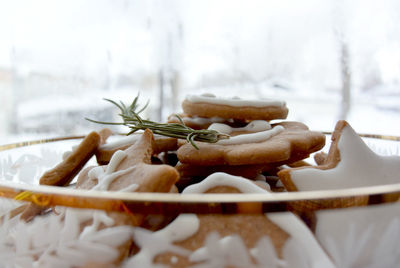 Close-up of ice cream in plate