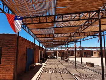 View of railroad station against sky