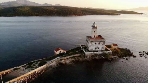 High angle view of building by sea