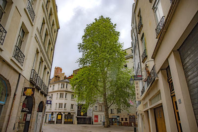 Low angle view of buildings in town