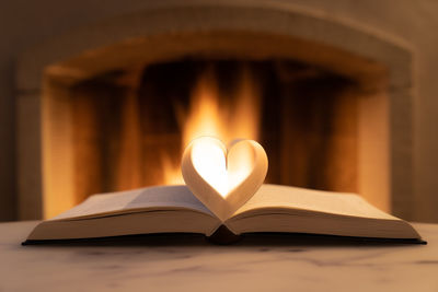 Heart shape on table