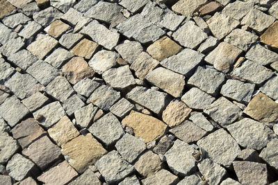 Full frame shot of cobblestone footpath