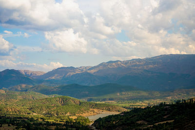 Scenic view of mountains against sky